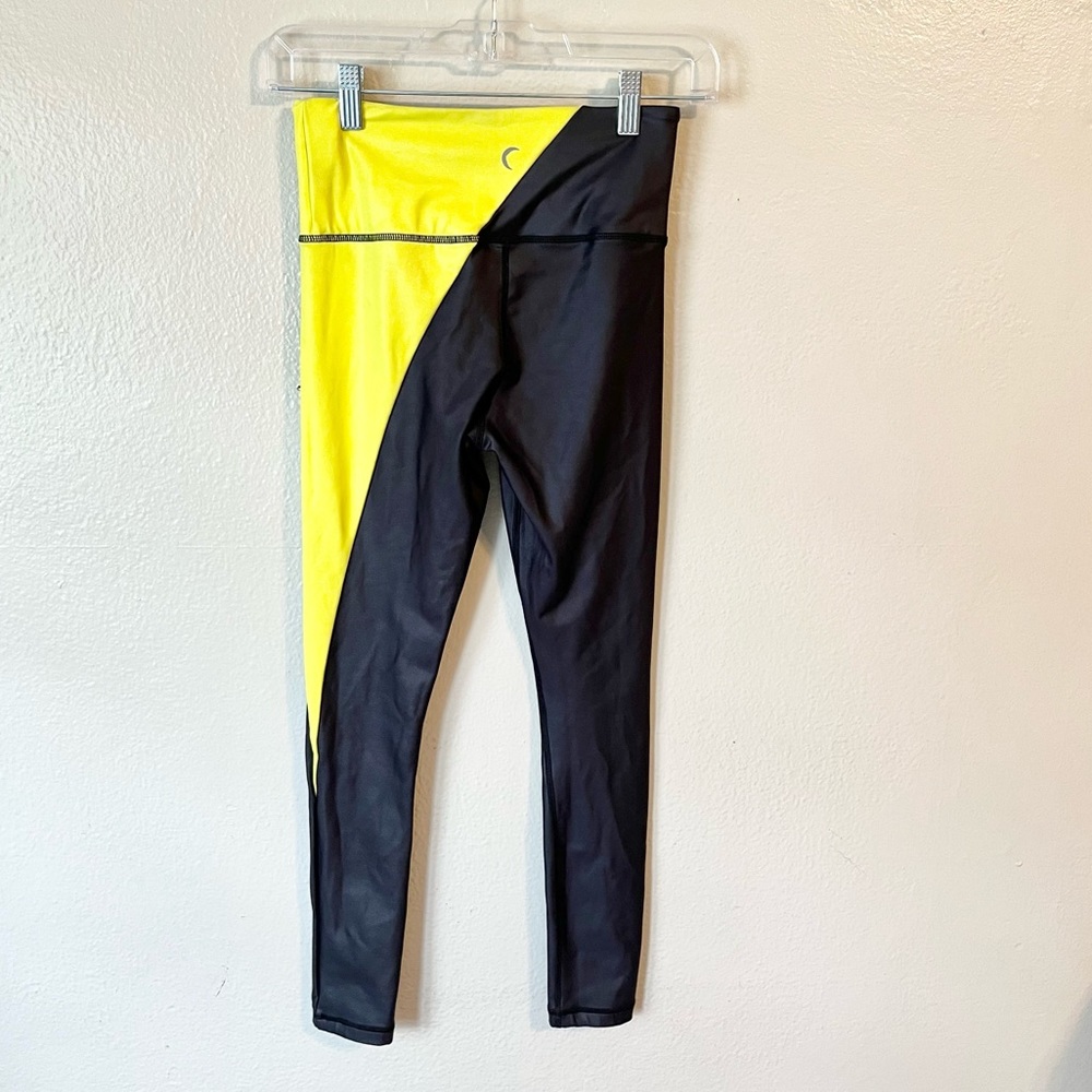 Zyia Active Colorblock Leggings Yellow‎ Black size 4